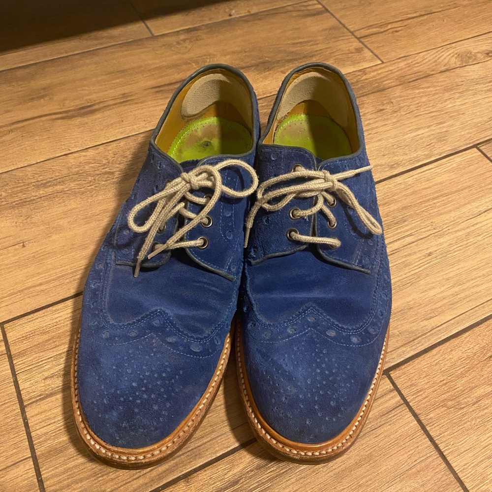 Oliver Sweeney Blue Suede Oxfords